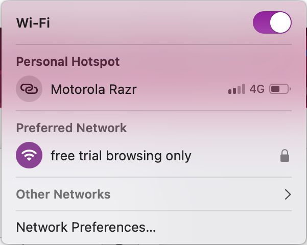 Connected to the network